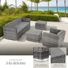 Salon en rotin Lignano avec fauteuil - gris Voir les images du produit 4