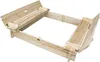 Sandkasten Habau mit Deckel + Bank ca. 120x120x20cm Produktbild-Vorschau 1