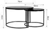 Couchtisch Rund,Satztisch 2er Set,Schwarz Marmor Couchtisch Produktbild-Vorschau 7