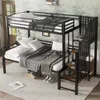 Łóżko piętrowe Sweiko 90x200cm+120x200cm, narożna szafa Podgląd zdjęcia produktu 2