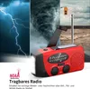 A collage of natural disasters (lightning, tornado, flood) with a red emergency radio in the foreground. Produktbild-Vorschau