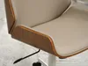 A close-up view of a modern office chair, highlighting its wooden accents and beige upholstery. Anteprima dell’immagine prodotto
