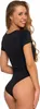 Damen Kurzarm-Body Aus Rippstrick Klassisch Bequem Schwarz Produktbild-Vorschau 5
