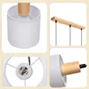 ZMH lampa wisząca drewniana biała lampa stołowa 3 płomienna Podgląd zdjęcia produktu 5