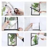 Collage of images showing the steps to apply a magnetic frame to a diamond painting. Podgląd zdjęcia produktu