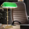 RGB LED Banker Tischlampe, bronze, Glasschirm grün, H 56 cm Produktbild-Vorschau 4