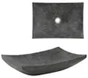 vidaXL Lavabo, 50x35x12 cm, mármol, color negro Vista previa de la imagen del producto 7