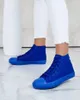 Damen Stoff-Sneakers High Blau, leichte Freizeitschuhe, Produktbild-Vorschau 2