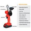A red electric chainsaw with specifications listed next to it. Anteprima dell’immagine prodotto