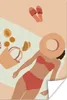MuchoWow® Poster Frauen - Hut - Pantoffeln - Strand 80x120 Produktbild-Vorschau 1