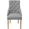 vidaXL Esszimmerstühle 2 Stk. Hellgrau Stoff Produktbild-Vorschau 2