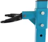 A close-up view of a blue hydraulic spring compressor tool, showing its black gripping jaws and silver bolts against a white background. Produktbild-Vorschau