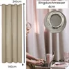 1 Stück Ösenschal Leinen Look Blickdicht 140 (B) x 245 (L) Produktbild-Vorschau 3