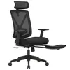 A black office chair with a headrest and footrest is shown against a white background. Náhled obrázku produktu