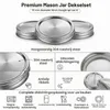 Mason Jar Deckel 70 mm, 6 Stück, Edelstahl, Silikondichtung, silber Productafbeelding-voorbeeld