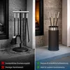 Kaminbesteck Anthrazit Stahl mit Edelstahl - modernes Produktbild-Vorschau 8
