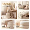 AREBOS : Tabouret de rangement en tissu bouclé crème – Voir les images du produit 3