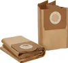 Two stacks of brown paper vacuum cleaner bags against a white background. Produktbild-Vorschau