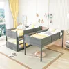 Merax Letto a castello 90x200 cm Letto triplo con rete a Anteprima dell’immagine prodotto 2