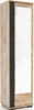 A tall, narrow wardrobe with a mirrored door and wood-effect panels. Produktbild-Vorschau