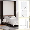 A collage showing a Murphy bed mechanism kit and a Murphy bed with bedding. Produktbild-Vorschau