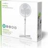 The image shows the packaging of a Nedis stand fan. Podgląd zdjęcia produktu