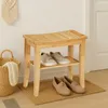 Relaxdays Bambusová stolička do kúpeľne, VxŠxH: 45,5 x 48 x Náhľad obrázku produktu 3