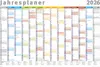 A wall calendar for the year 2026, showing months and days. Produktbild-Vorschau