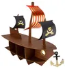 Piratenboot-taartstandaard, goud, 46,5 x 40 x 20 cm, Productafbeelding-voorbeeld 1