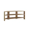 A corner TV stand with three shelves, shown against a white background. Produktbild-Vorschau
