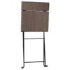 vidaXL Chaises de bistrot 2 pcs. Pliable Marron Poly rotin Voir les images du produit 7