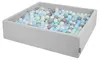 KiddyMoon Bällebad Kinder Quadrat 120x30cm 300 Bunte Bälle Produktbild-Vorschau 1