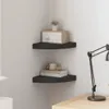 Narożne Półki Ścienne, 2 Szt., Czarne, 25X25X3,8 Cm, Mdf Podgląd zdjęcia produktu 2