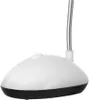 A close-up view of the base of a white and black LED desk lamp with a flexible silver gooseneck. Produktbild-Vorschau