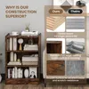 A bookshelf is shown next to a graphic comparing its construction to a competitor's. Produktbild-Vorschau