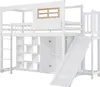 Kinderzimmer Etagenbett mit Rutsche, Schrank, Regalen, Produktbild-Vorschau 23