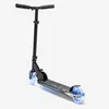 A black scooter with blue LED wheels is shown against a white background. Voir les images du produit