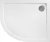 A top-down view of a white shower tray with a silver drain. Náhľad obrázku produktu