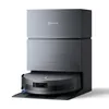 A robotic vacuum cleaner with its docking station, presented against a white background. Produktbild-Vorschau