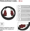 3 fázový venkovní prodlužovací kabel 25 m / 1 zásuvka / černý / guma / 400 V / 2,5 mm2 Náhled obrázku produktu