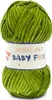 A ball of green yarn with a label around its middle. Produktbild-Vorschau