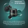 A jar of Shilajit resin with illustrative elements and text. Náhled obrázku produktu