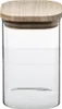 A clear glass jar with a wooden lid. Anteprima dell’immagine prodotto
