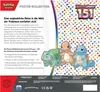 The back of a Pokemon TCG product box, featuring artwork and product details. Produktbild-Vorschau