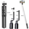 A product image showing a selfie stick and its dimensions, with a phone attached to it. Podgląd zdjęcia produktu