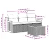 4-tlg. Garten-Sofagarnitur mit Kissen Grau Poly Rattan Produktbild-Vorschau 7