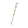 A single wooden furniture leg with a metal mounting plate and screws, isolated on a white background. Podgląd zdjęcia produktu