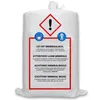 A white bag with warning labels and text in multiple languages. Produktbild-Vorschau