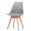 A single gray chair with wooden legs on a white background. Náhľad obrázku produktu