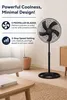 Opviq, Kumtel KTF-345, Standventilator, Schwarz,100% ABS, Produktbild-Vorschau 9
